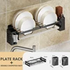 Dish Rack Punch-free Kitchen Organizer Storage Drying Shelf Wall-mounted Multifunction Drain Chopsticks Spoon Tableware Holder 2