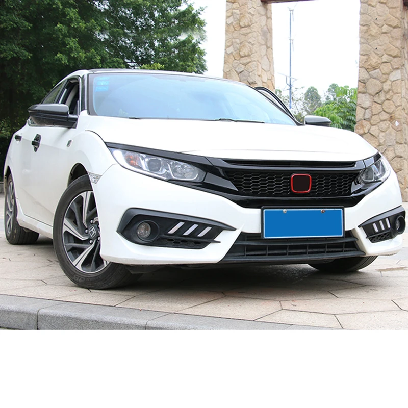For Honda CIVIC CAR Grille Trim Accessories ABS Front Bumper Honeycomb Splitter Black Silver Grills Body Kit 2016 2017 2018 2 For Honda CIVIC CAR Grille Trim Accessories ABS Front Bumper Honeycomb Splitter Black Silver Grills Body Kit 2016 2017 2018 2