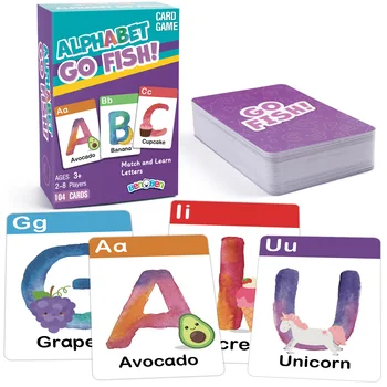 BenBen Alphabet Go Fish Card Game for Kids,104 Cards, ABC Learning Playing Cards, Memory Matching Games, 2-8 Players, Ages 3 + 2