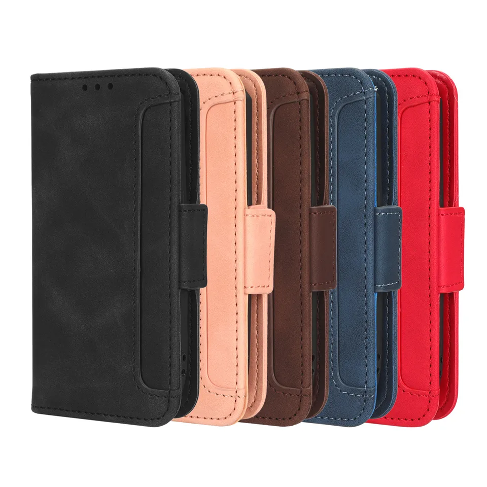Rosa Premium Retro Stand Portafoglio TPU Silicone Telefono Caso Per
