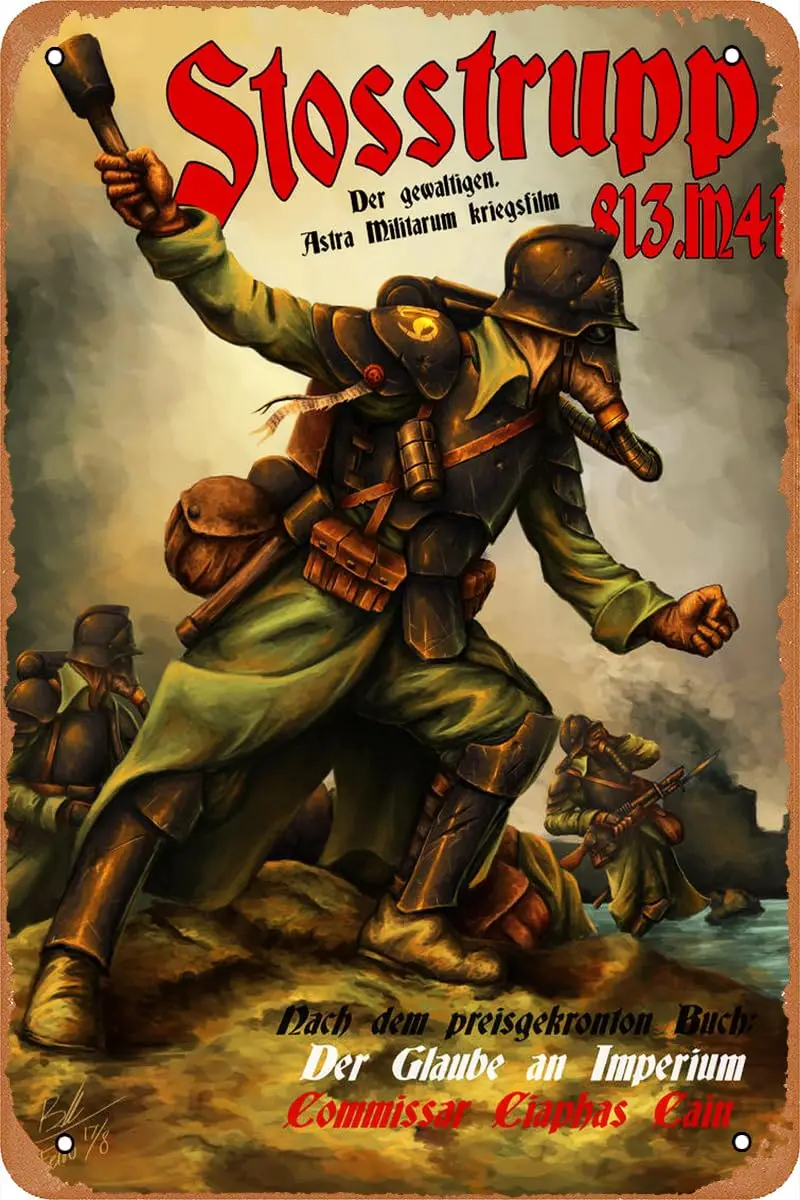 Stosstrupp Death Korps Of Krieg Poster Vintage Tin Sign Retro Metal Sign for Bar Man Cave Garage Home Wall Decor Military Fans G