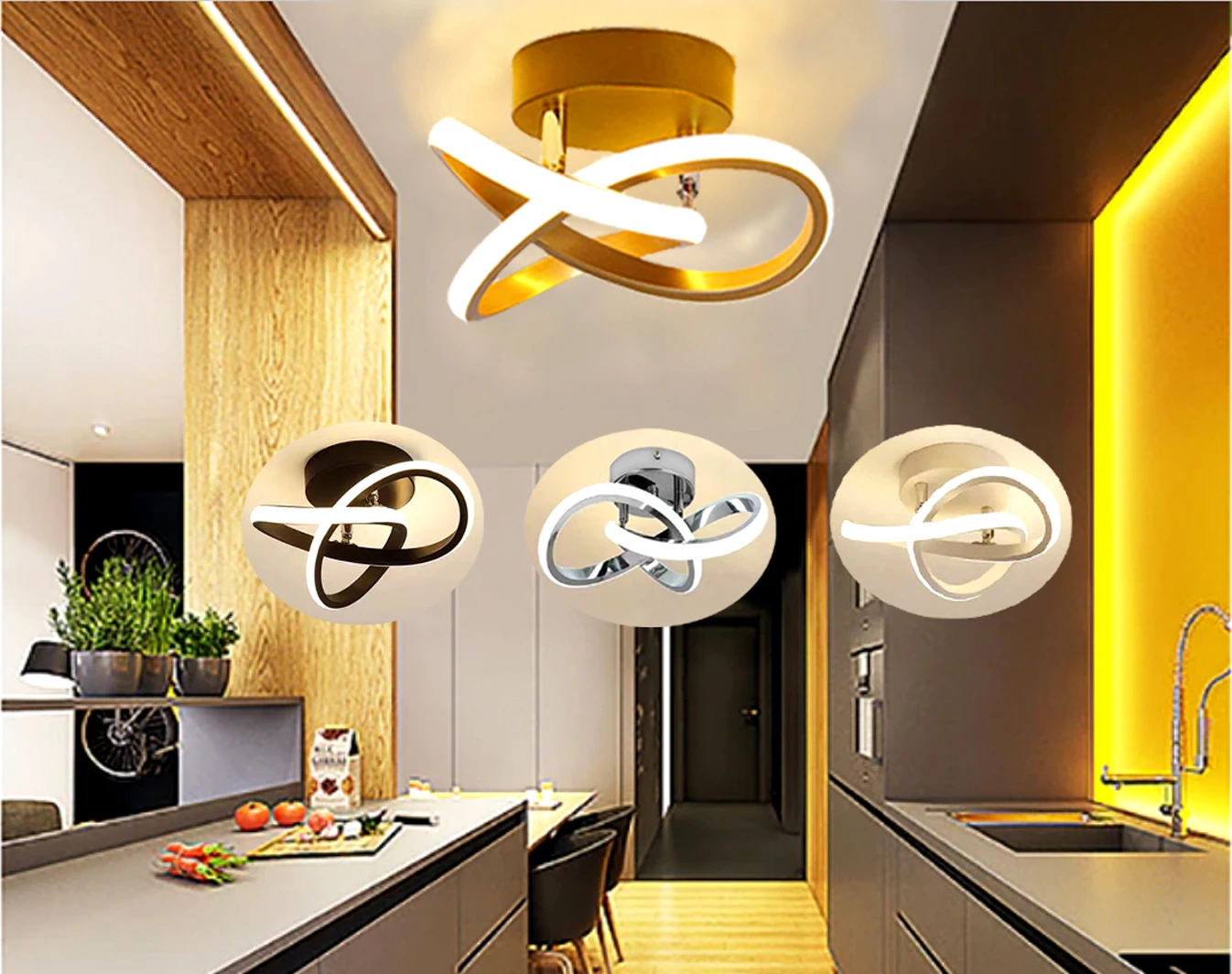 

LED Strip Aisle Ceiling Lights Modern Minimalist Living Room Lamps For Balcony Entrance Staircase Home Decor Fixtures Led Luster