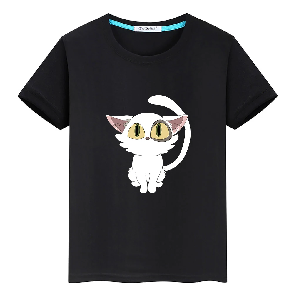 

Anime Suzume No Tojimari Daijin Cat T-shirt 100% Cotton Summer Cartoon Tee-shirt Boys/Girls Children Kawaii Tshirts Summer Soft