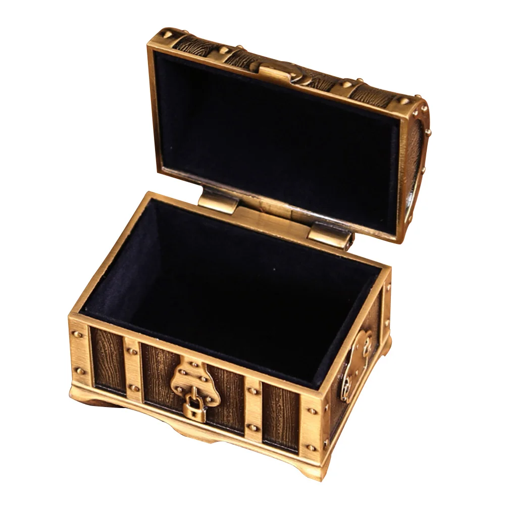 

Treasure Chest Jewelry Box Desktop Decor Jewelry Organizer Boxs with Lock Packing Boxes Earring Decorative Gifts