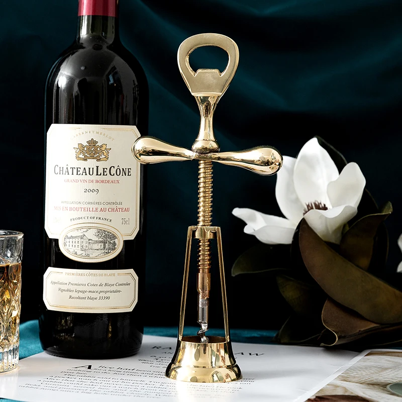 

Imported multi-functional light luxury brass bottle opener hotel villa high-end bar red wine beer bottle opener wine opener