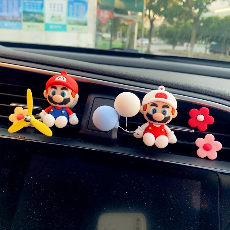 Gioco Super Mario Bros Car Profumo Yoshi Luigi Wario Figure Car Aria Condizionata Outlet Decorazioni Uomo Regali Car Profumo Clip