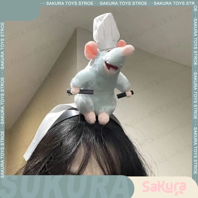 

16cm New Ratatouille Hairband Plush Doll Headband Creativity Cartoon French Wide-Brimmed Hairpin Photo Headdress Girl Gift Toys