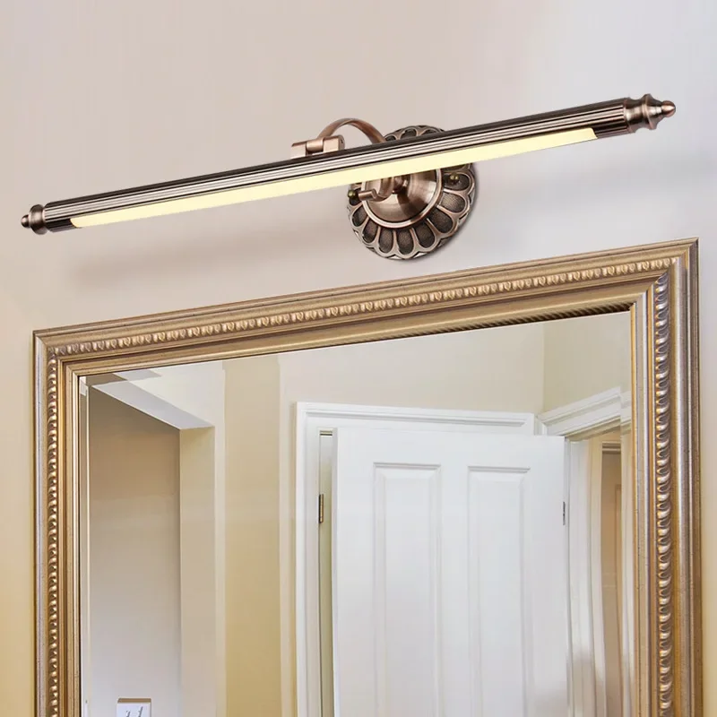 

Moisture Proof Led Wall Lamps Retro Imitation Copper Bathroom Vanity Wall Sconce Light Bedroom Closets Home Decoraction Luminary