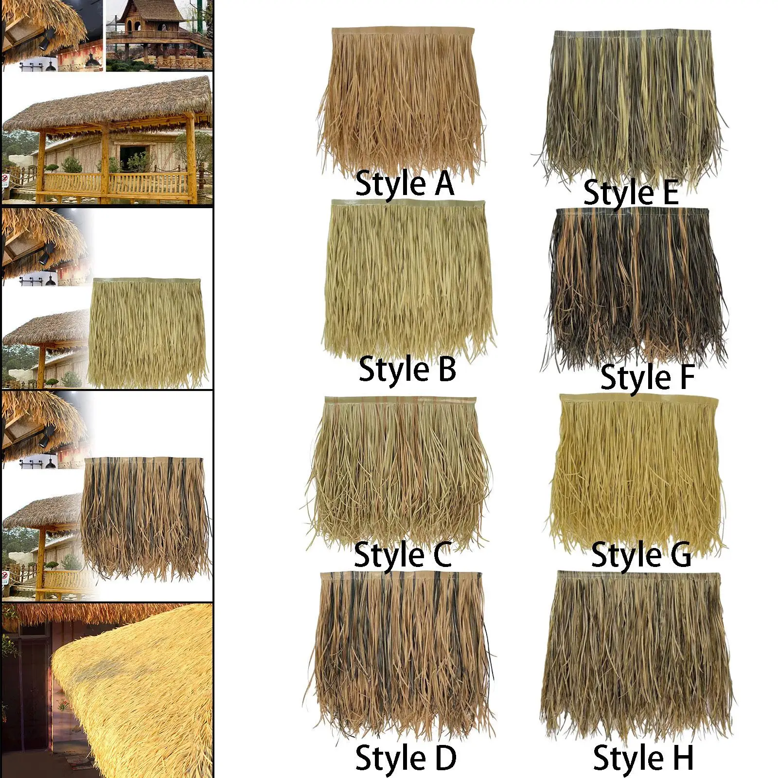 Straw Roof Thatch Fake Accessories Easy to Use Decor Grass Skirting Roof for Fence Umbrella Cover Thatch Roofing Outdoor Bar