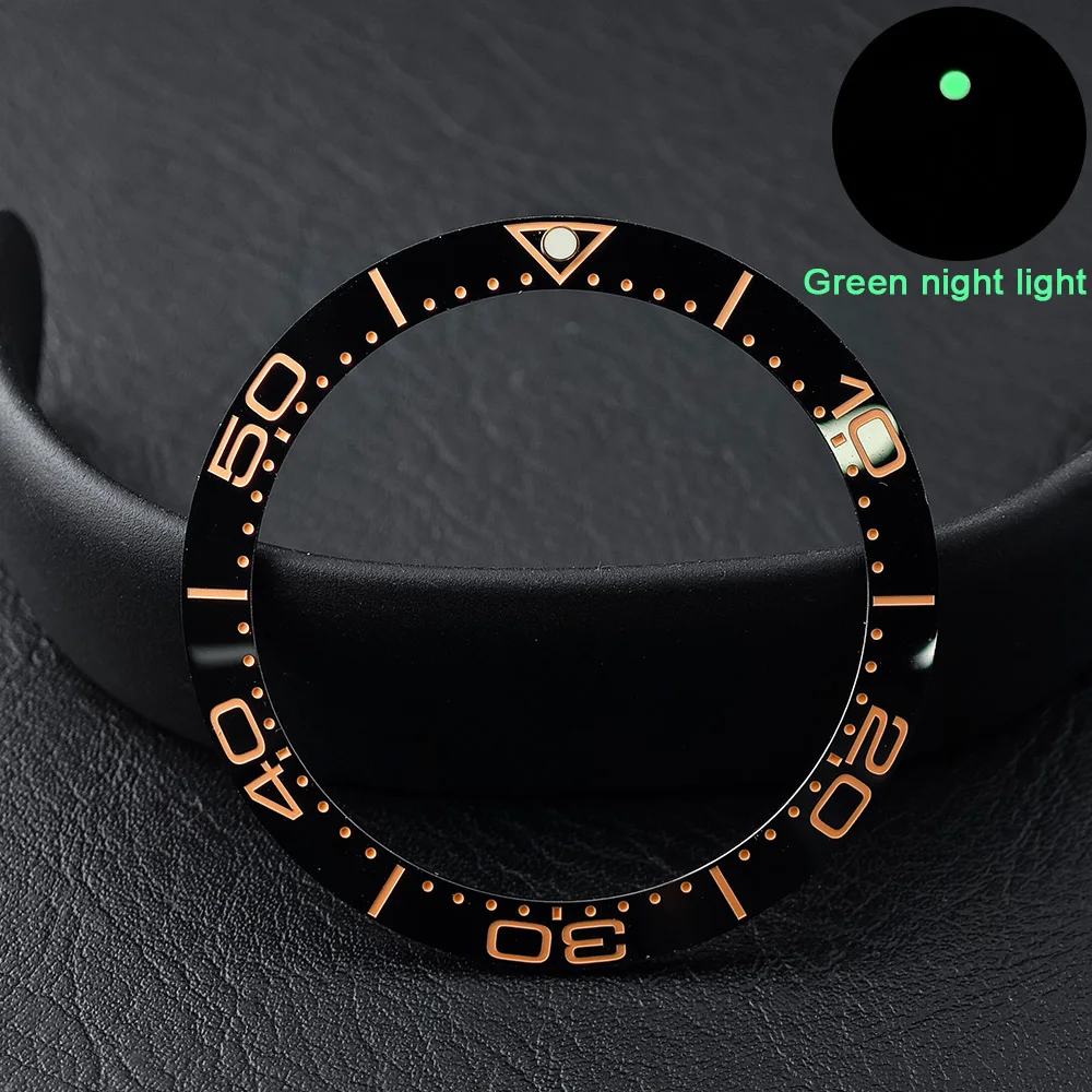Men's Watch Replacement Bezel Insert with Tilted Ceramic and Carbon Fiber Texture