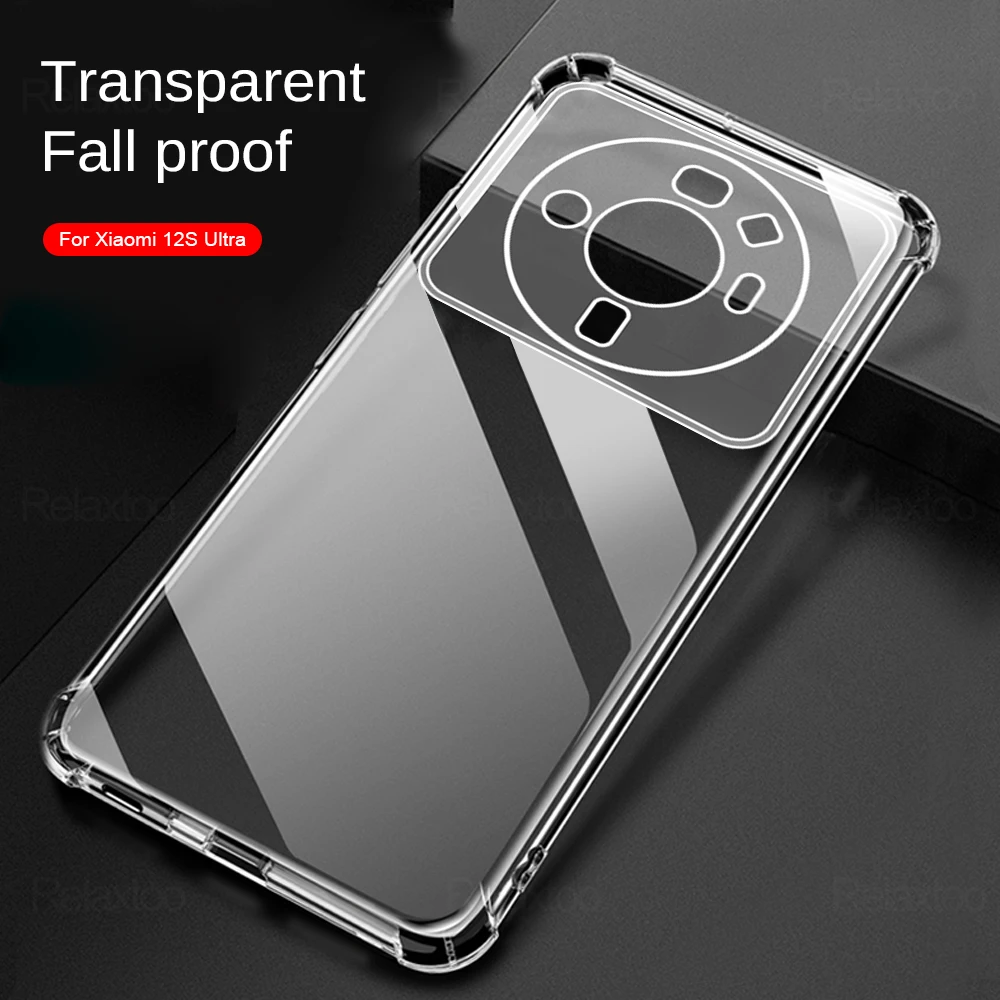 Xiomi 12S Ultra Case Clear Transparent Shockproof Soft Silicone Phone Cover For Xiaomi 12S Ultra 12 S Ultra 12Sultra Case 6.73''