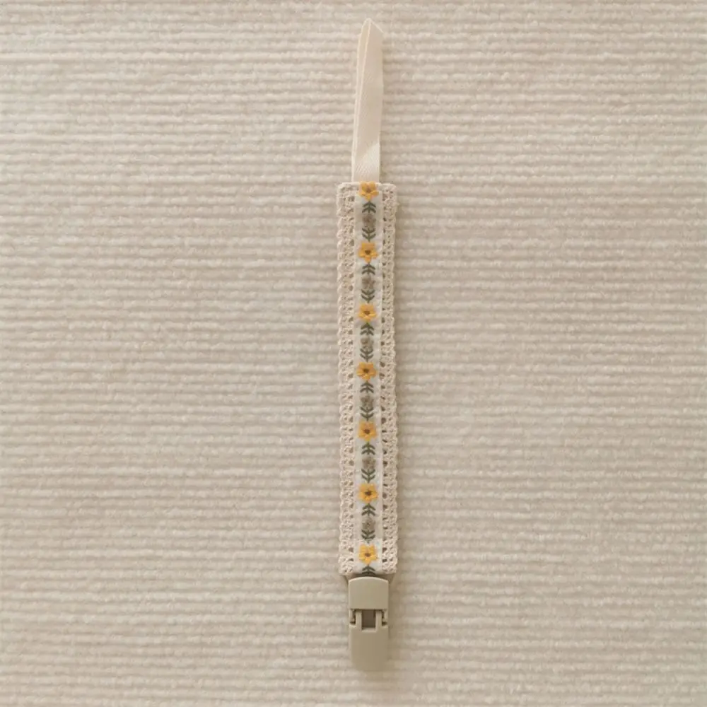 Ethnic Style Baby Cloth Pacifier Chain Adjustable Embroidery Floral Soother Holder Dummy Clips Teether Toys Straps