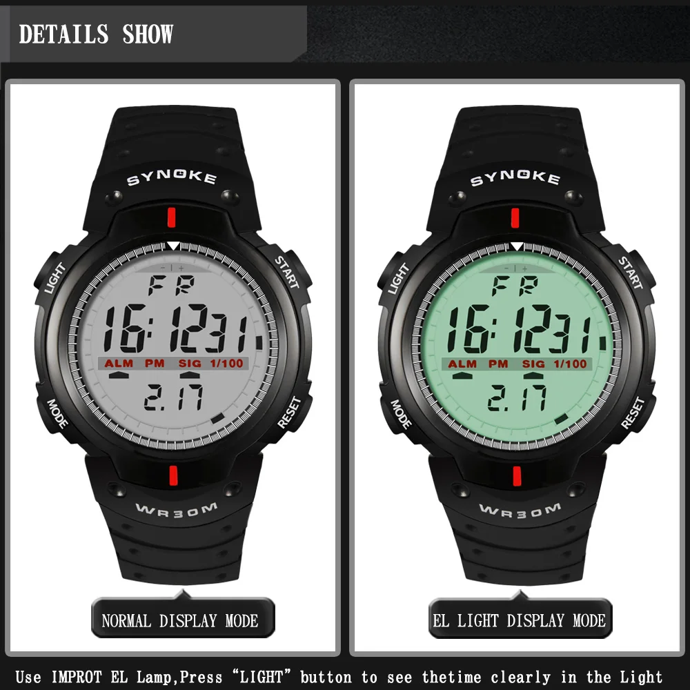 Kol Saati Watches Men 30M Waterproof Electronic LED Digital Outdoor Mens Sports Wrist Watches Stopwatch Relojes Hombre