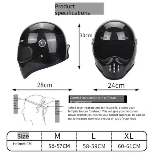 C-Ridng Genuine Carbon Fiber Adventure DOT Certified Modular Design Style Full Face Motorcycle Helmet with Dark Detachable Lens - Image 2