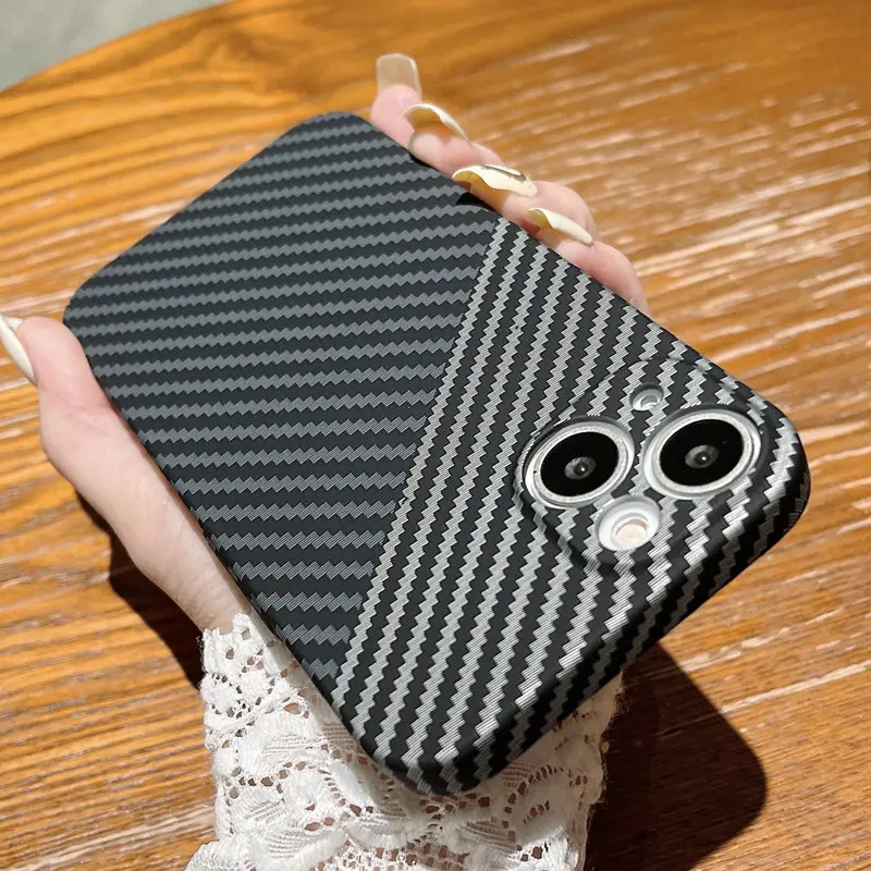 Luxury Ultra Thin Carbon Fiber Texture Matte Shockproof Case