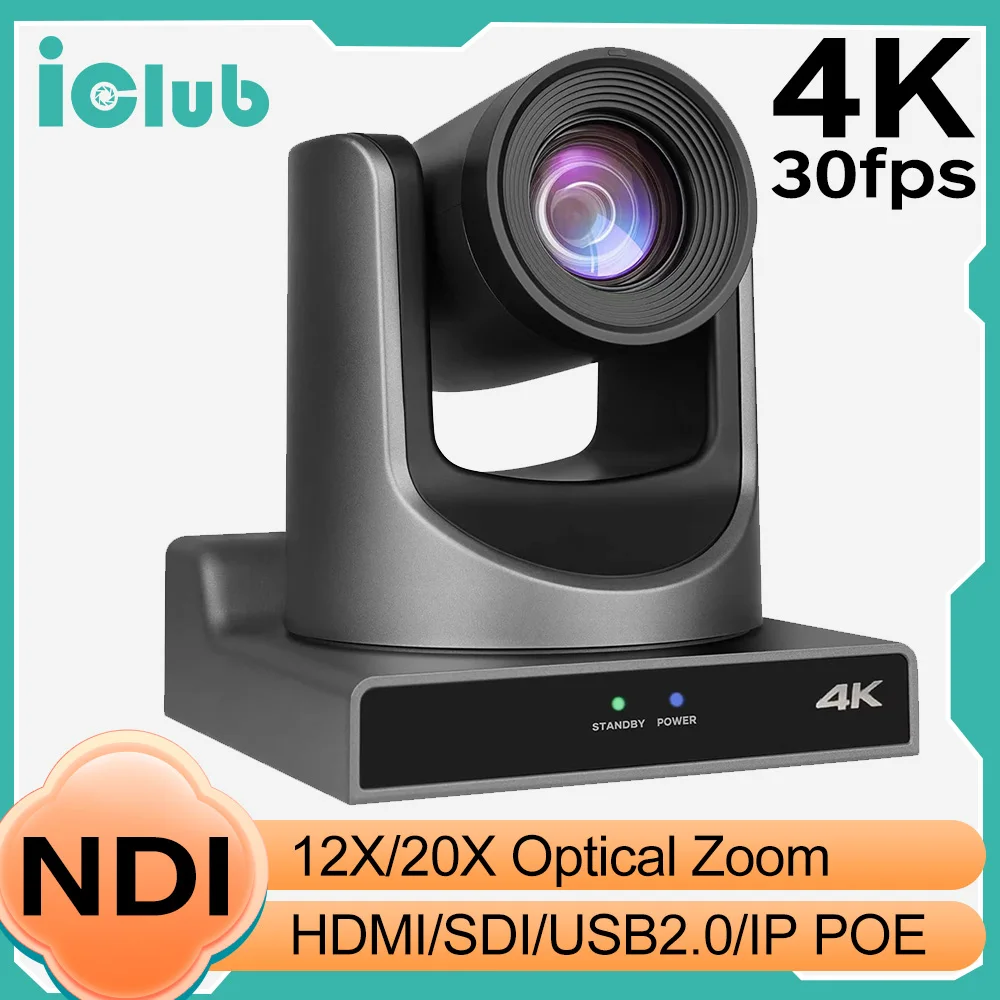 4K 30Fps Ndi Ptz Poe Ip 12X 20X Zoom Videocamera Per Videoconferenze Sdi Hdmi Usb Ptz Broadcasting Live Streaming Camera Per Workship