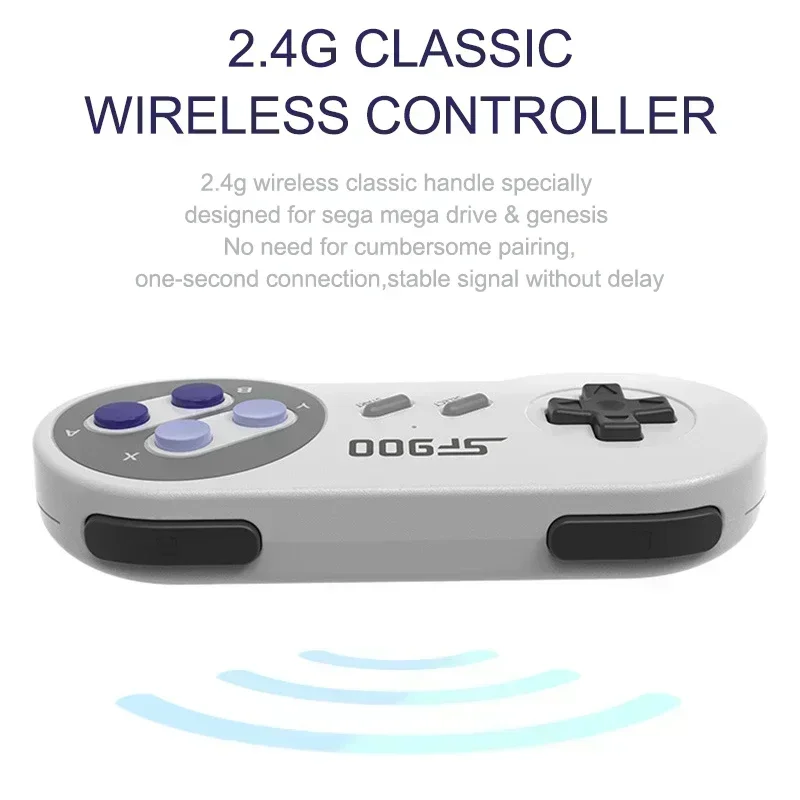 슈퍼 닌텐도 게임 스틱 5000 레트로 게임용, NES SNES 무선 컨트롤러용 HD 비디오 게임 콘솔, SF900 콘솔, 16 비트