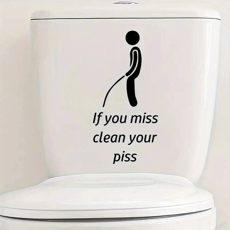 1 pc Toilet Sticker Self Adhesive Vinyl Waterproof Wall Art Decal Washroom WC Decor