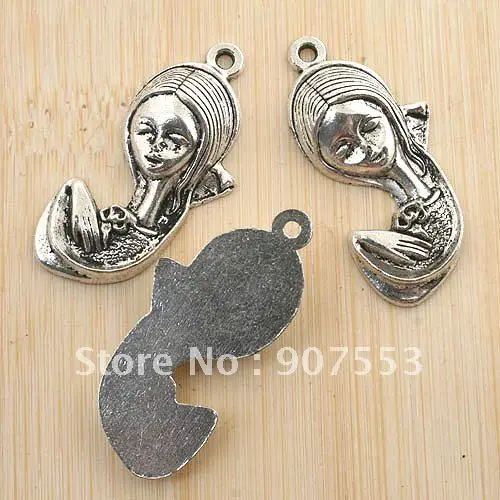 

4pcs 39*15mm Antiqued Silver Lady Design Pendant G1199 Charms for Jewelry Making