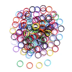 100pcs Colorful Painted Iron Rings for DIY Accessories and Keychains (Mixed)