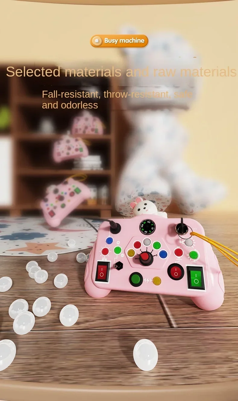 Montessori Busy Board With Led Light Sensory Educational Toy_voghion.com
