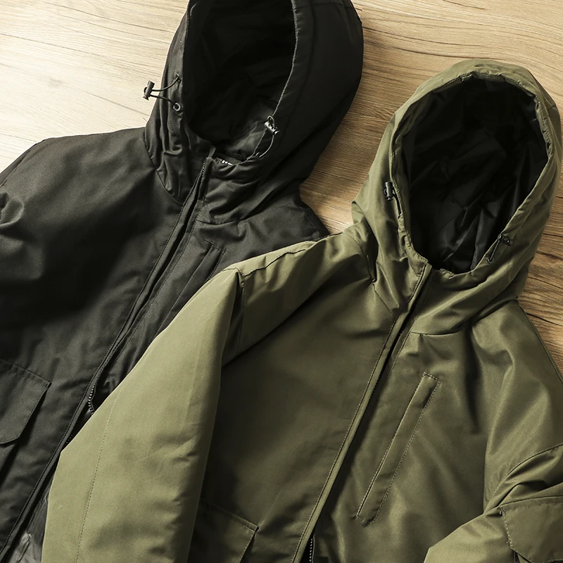 Loose Fit Men's Casual Hooded Jaet Cotton Workwear Faion Urban Sle Youth Regular Length Zipper Pure Color Autumn Winter