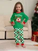 Merry Christmas Cartoon Pattern Mom Dad Kids Matching Pajamas Set 2 Pieces Suit Baby Romper Soft Loose Xmas Family Look Pyjamas 6