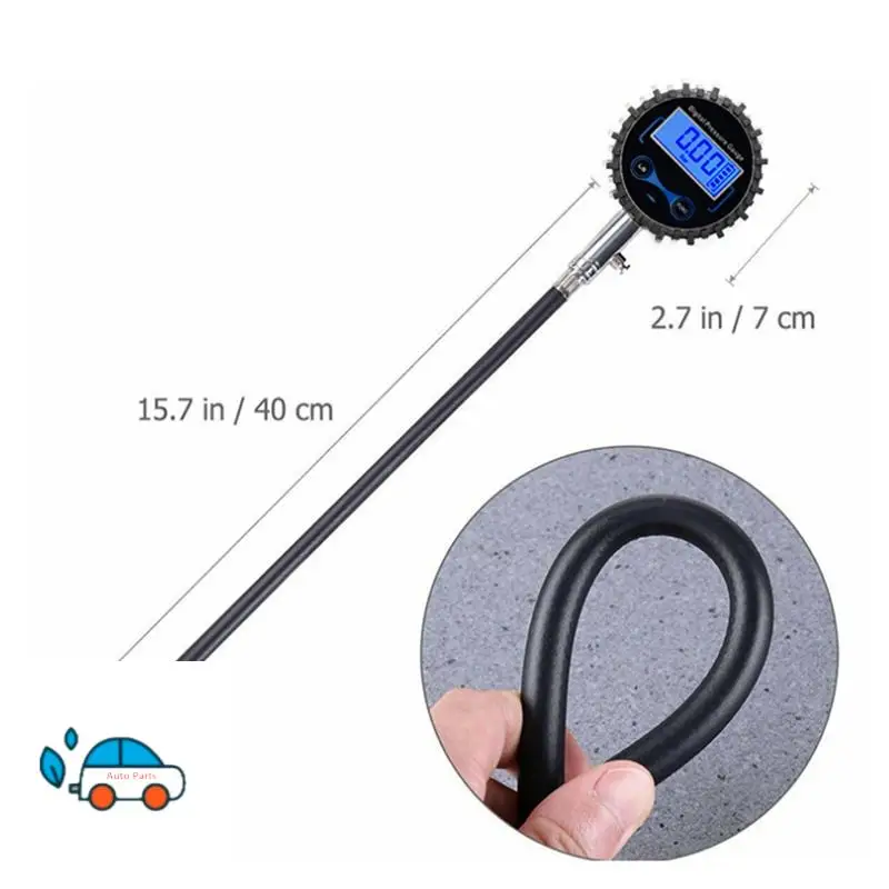3～200PSI Car Tire Pressure Gauge LCD Display High Precision Digital Tire Tester For Car Truck Vehicle Motorcycle