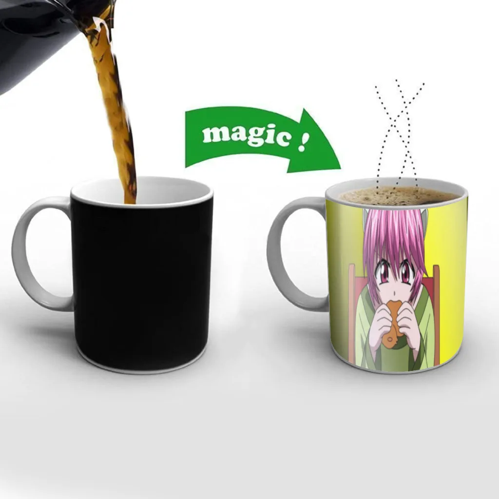 

Elfen Lied Anime Free shipping Mug Changing Color Ceramic Coffee Mugs Magic Tea Cup Best Gift For Your Friends