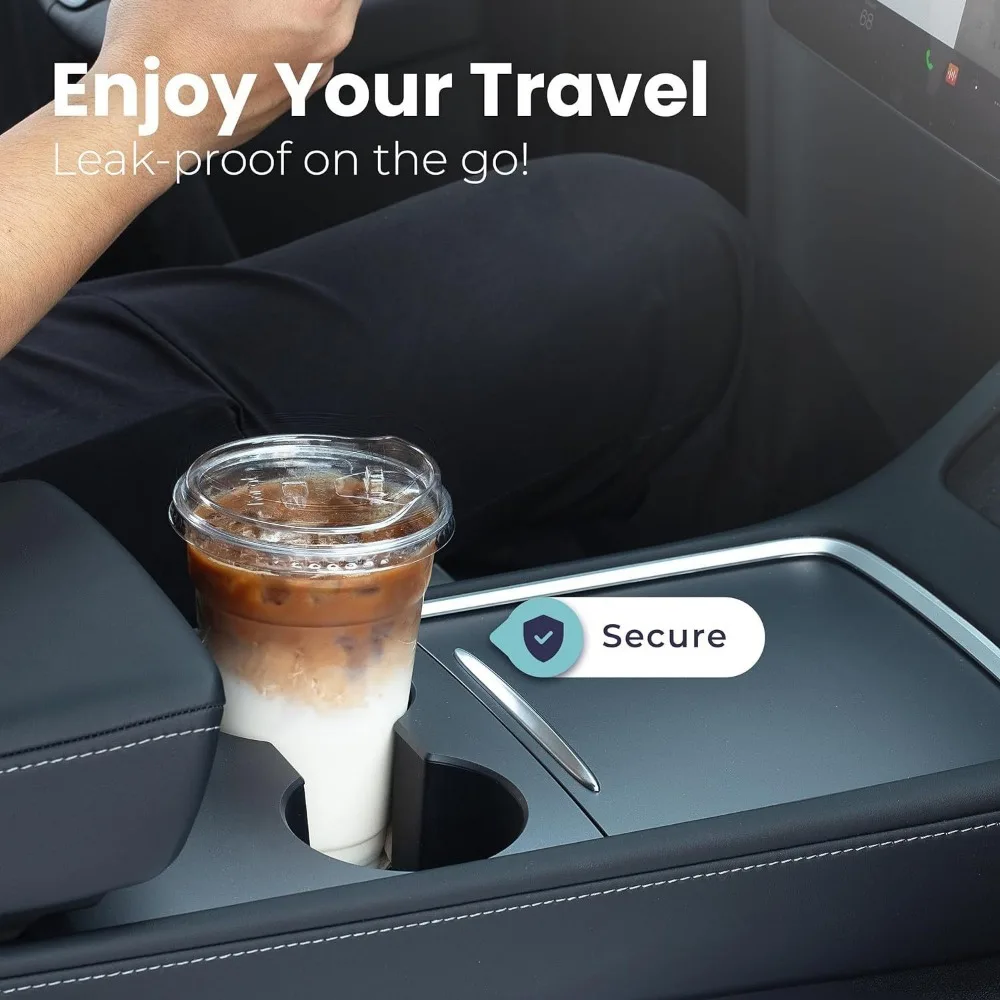 16oz – 50 Sets of Clear Plastic Cups with Lids – Disposable Cold Drink Cups for Coffee,... - SKU PCL12678 - UGI Packaging