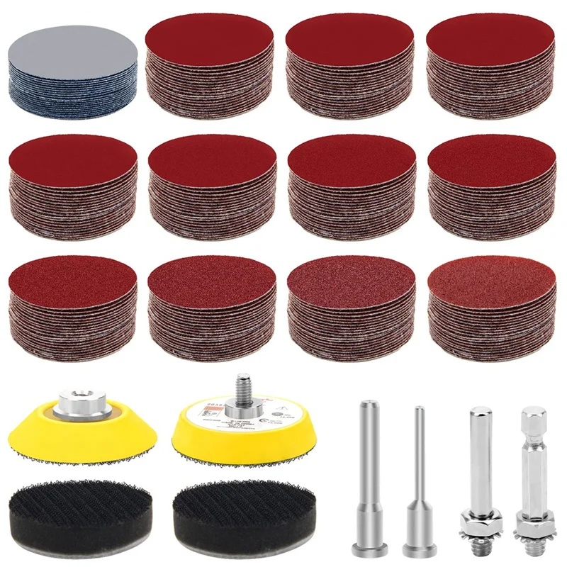 

Sanding Discs Pad Kit, 2In Die Grinder Sanding Disc Sander Attachment for Drill Sanding Attachment Include 60-3000 Grit
