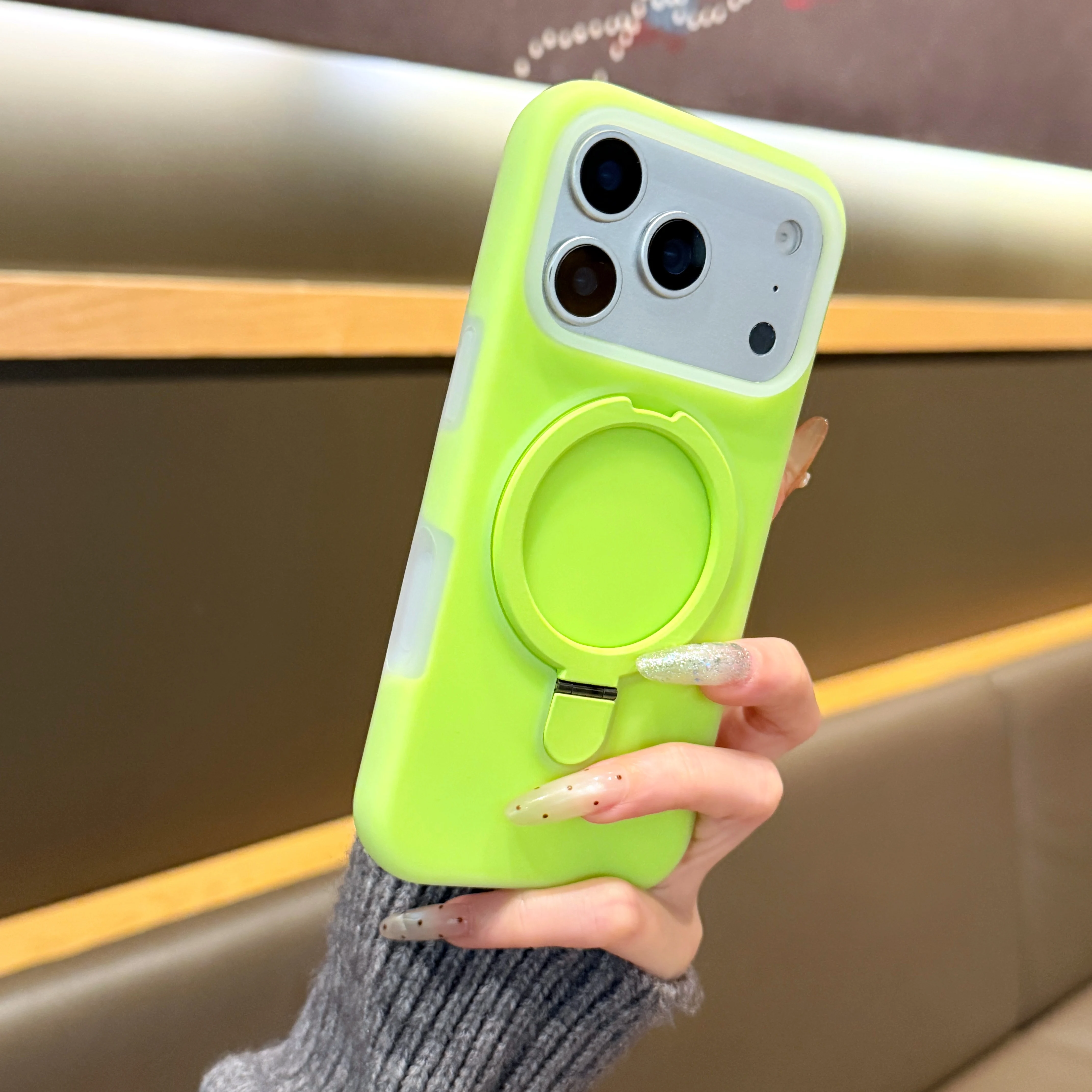 Magsafe Wireless Charging Stand Holder with Kickstand - Neon Silicone Shockproof Case