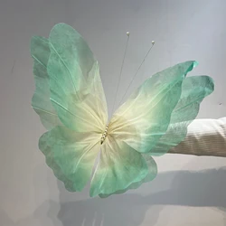 Elegant 3D Sheer Organza Butterfly Decor (Dark green)