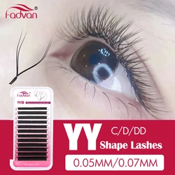 Fadvan yy lashes 0.07-C/D YY Shape Lashes