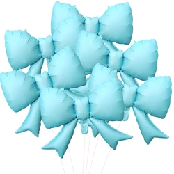 Set of 6 Elegant Baby Pink Bow Balloon Decorations for Bridal Showers and Girl's Parties (SKY BLUE)