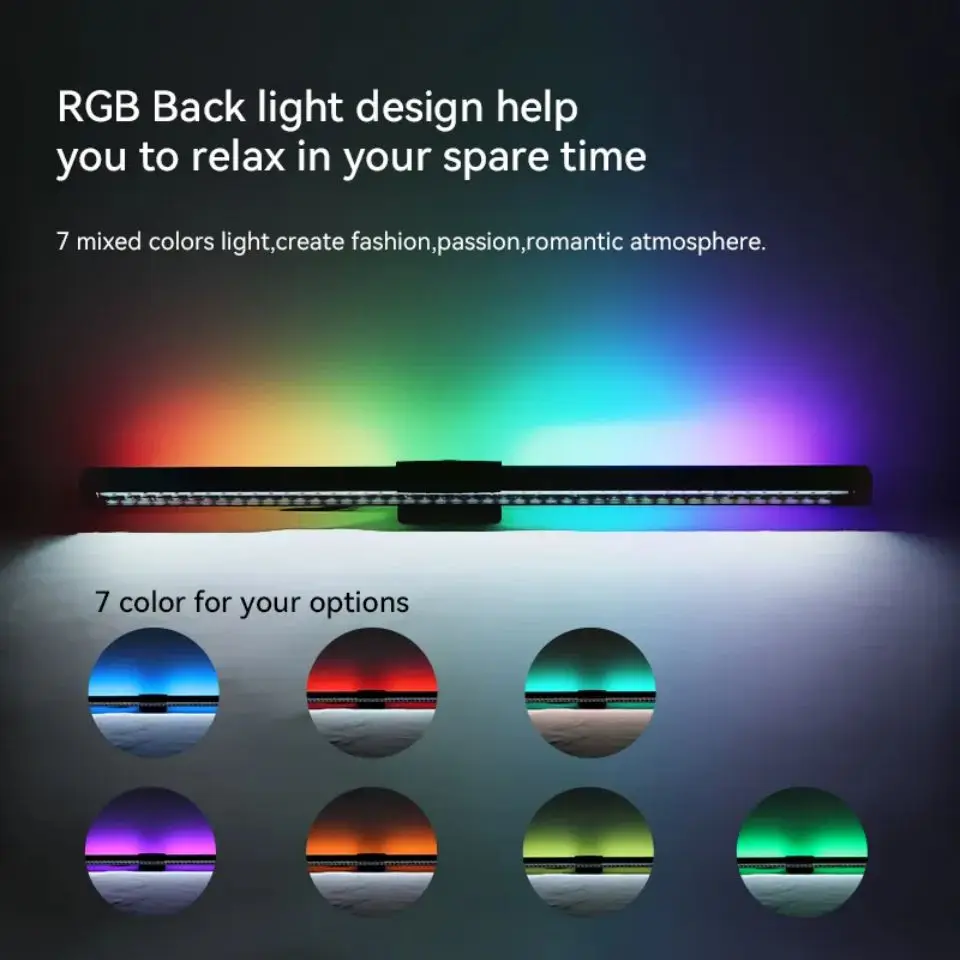 Led Computer Monitor Light Bar Desk Lighting Screen USB RGB Light Bar Monitor Lamp For Study Reading Table Stepless Dimming Lamp 2