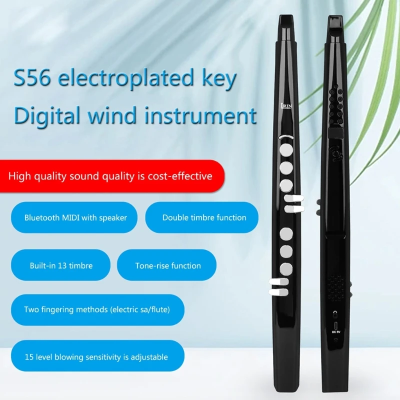 

Mini Electronic Wind Instrument Set with Removable Nozzle and Rechargeable Battery, Built-in 13 Musical Instrument Tones