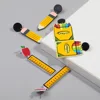 New Acrylic Apple Ruler Pencil Drop Earrings for Women Student Cartoon Crayon Box Printing Dangle Earring Teacher's Day Jewelry 3