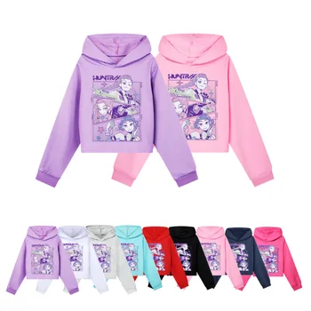 Demon Hunters Huntrix Short Hoodies Kids Casual Fashionable Clothes