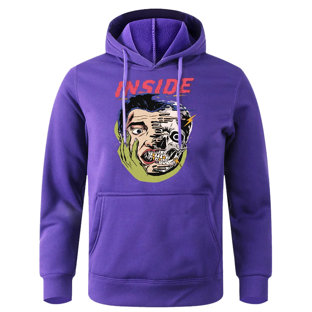 

Halloween Inside Half Human Half Skeleton Horror Comics Man Hooded Sports Streetsweatshirt Casual Basic Hoodies Original Hoody