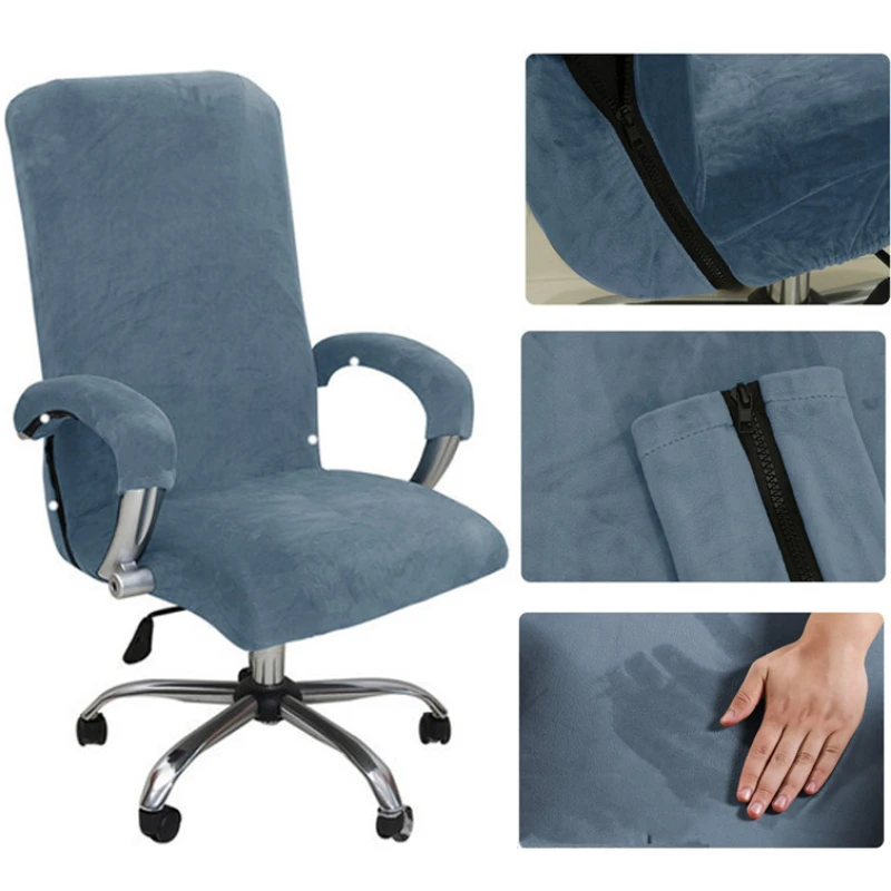 

1PC Soft Velvet Office Armchair Cover Stretch Stretch Computer Chair Cover Thickened Rotating Chair Case Funda Silla Escritorio