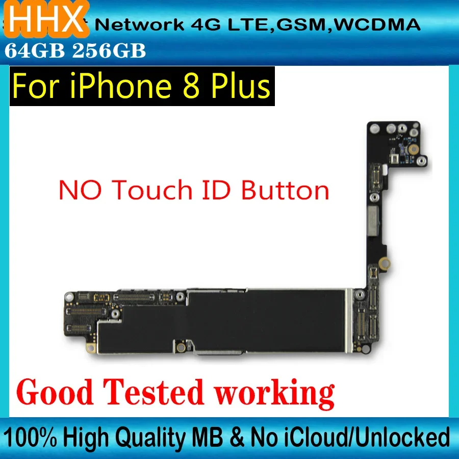 Free icloud For iPhone 8 & 8 Plus Motherboard With Touch ID Clean iCloud Unlocked For iPhone Plus 256gb/64g Main Logic Board iphone motherboard mobile motherboard cell phone parts