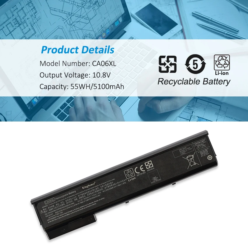 Kingsener Ca06 Ca06xl Bateria do Portátil para hp Probook 640 645 655 650 g0 g1 Hstnn-ib4w Hstnn-db4y 55wh Hstnn-lb4x 718676141 10.8v - Imagem 5