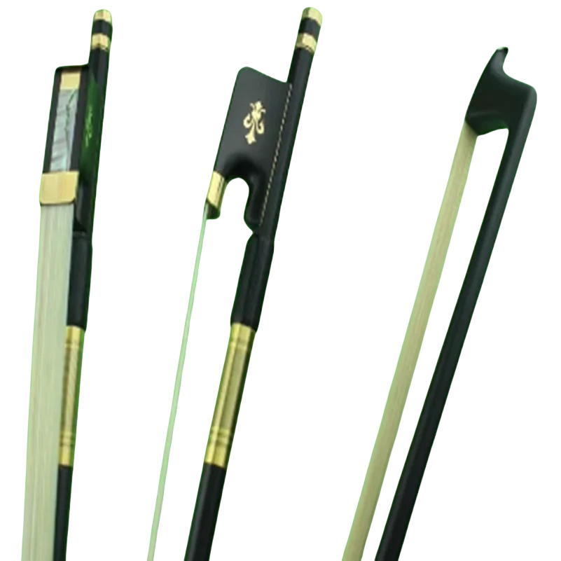 1pcs 4/4 Carbon Fiber Cello Bows Ebony Frog Inlaid Copper Flower