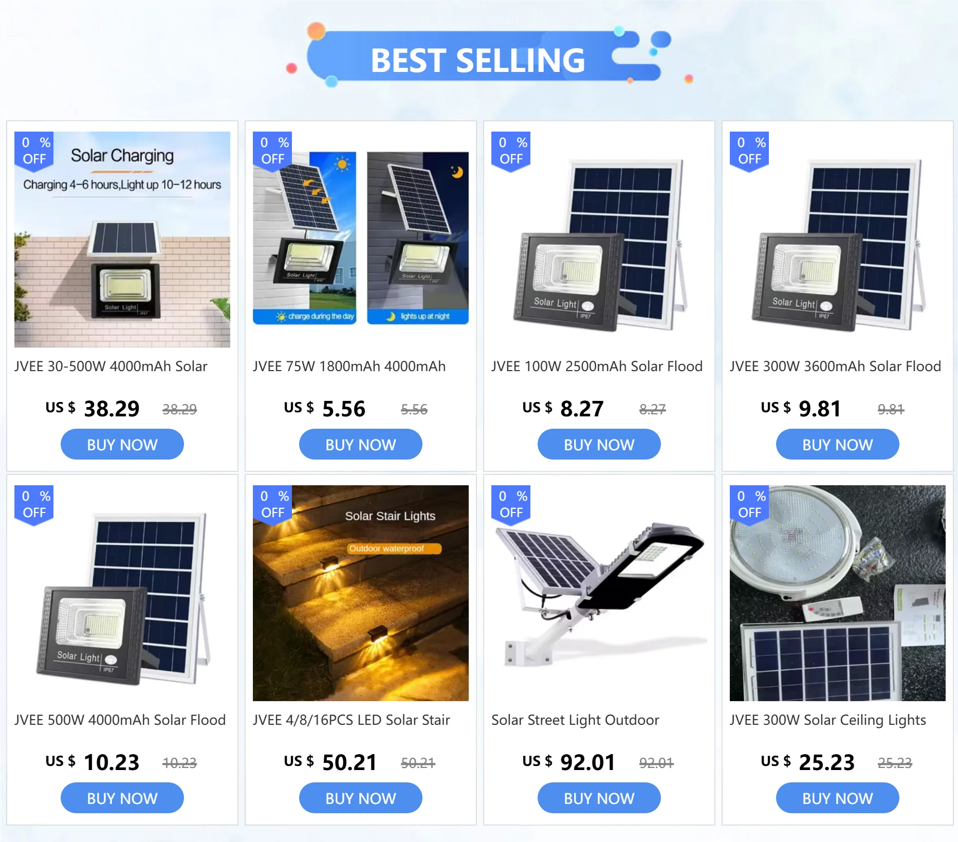 Description Picture 2 of itemJVEE 72COB Solar Lights Outdoor 3 Modes Motion Sensor Waterproof Street Road LED Light Remote Control Garden Garage Wall Lamp