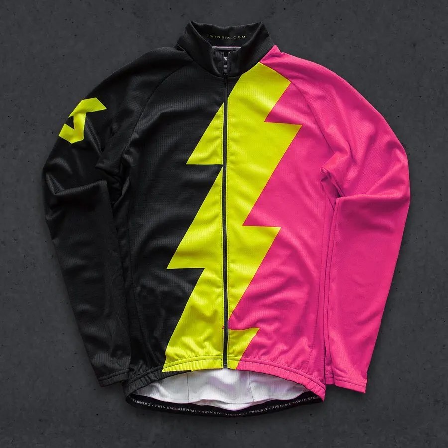 thumbnail image 1 of Twin Six 6 - Maillot de ciclismo para hombre, ropa de ciclismo de manga larga fina para exteriores, primavera y otoño, chaqueta ligera, 1 of 5