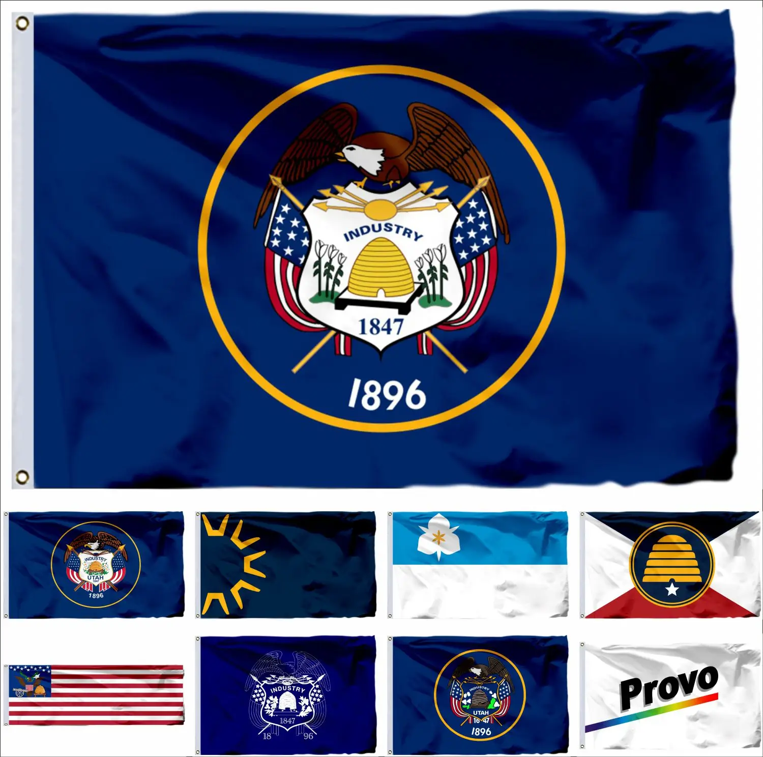 

USA Provo Utah Flag 90x150cm 3x5ft US Guanica American St George United States Flags and Salt Lake City Banners