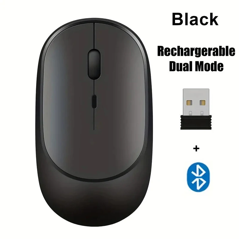 Rechargeable Dual Mode Wireless Mouse with Silent Clicks