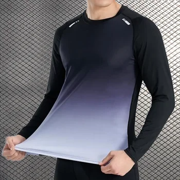 Prenda superior sudadera de alta calidad camiseta deportiva para running camiseta de compresión tipo rash guard de manga larga 1