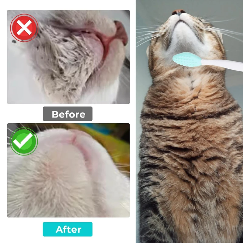 Cat Grooming Brush for Cat Chin Acne, Cat Black Seed Exfoliating Brush, Cat Chin Acne Care Soft Silicone Scraper 2